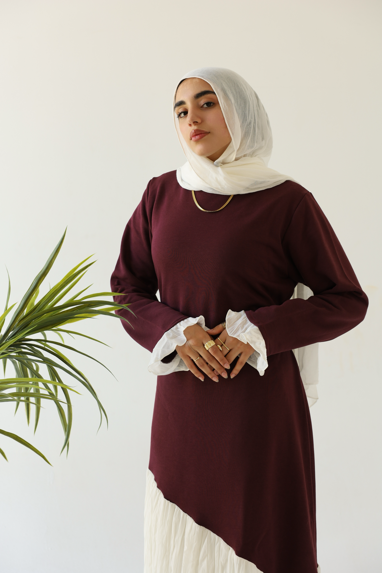 Dafaa Dress – Burgundy