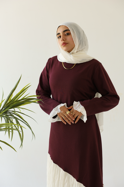 Dafaa Dress – Burgundy